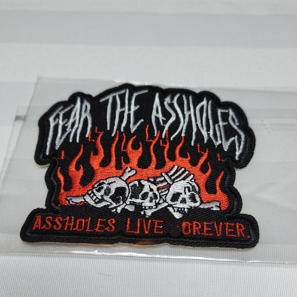 Assholes live Forever  - Black and Orange Patch